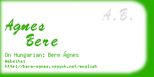 agnes bere business card