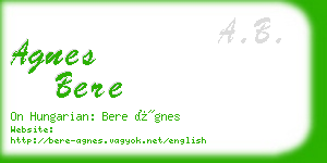 agnes bere business card